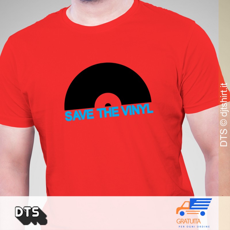 Save the vinyl t-shirt rossa