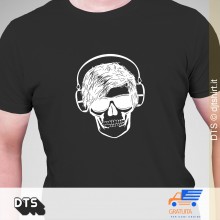 skull dj t-shirt nera